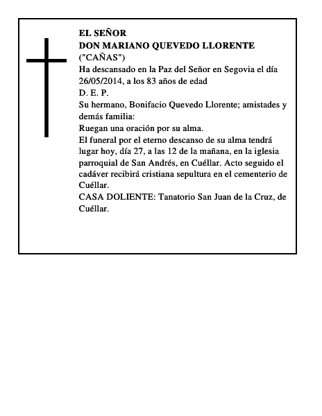 Don Mariano Quevedo Llorente