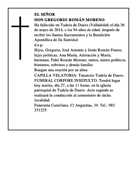 Don Gregorio Román Moreno