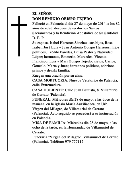 Don Remigio Obispo Tejedo