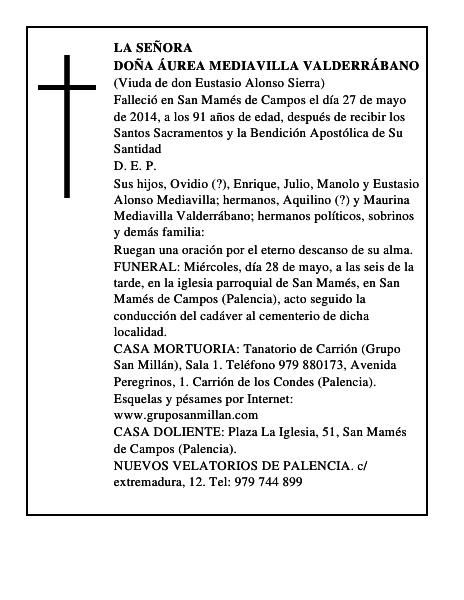 Doña Áurea Mediavilla Valderrábano