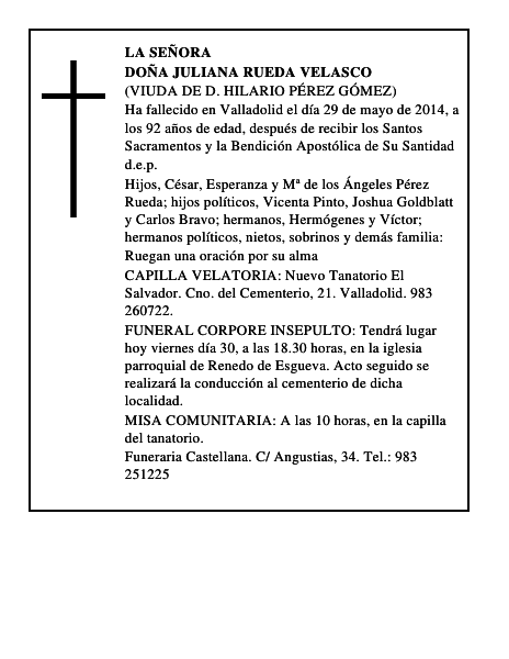 Doña Juliana Rueda Velasco