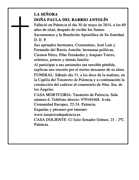 Doña Paula del Barrio Antolín