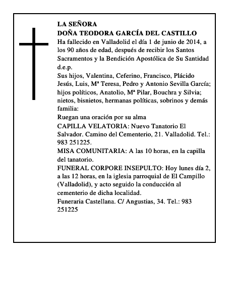 Doña Teodora García del Castillo