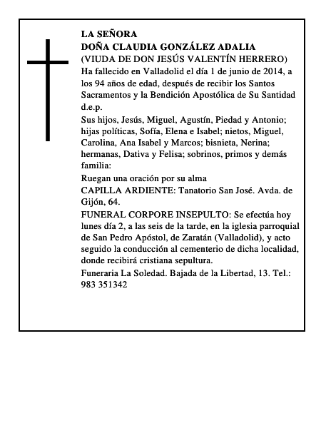 Doña Claudia González Adalia