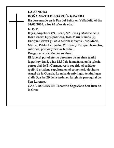 Doña Matilde García Granda