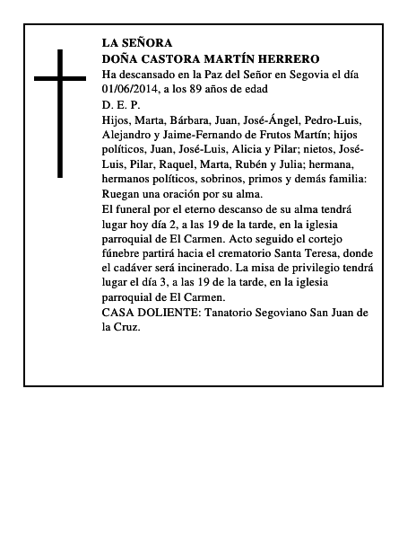 Doña Castora Martín Herrero