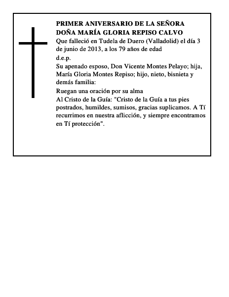 Doña María Gloria Repiso Calvo