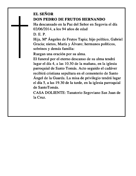 Don Pedro de Frutos Hernando