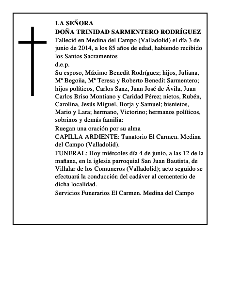 Doña Trinidad Sarmentero Rodríguez