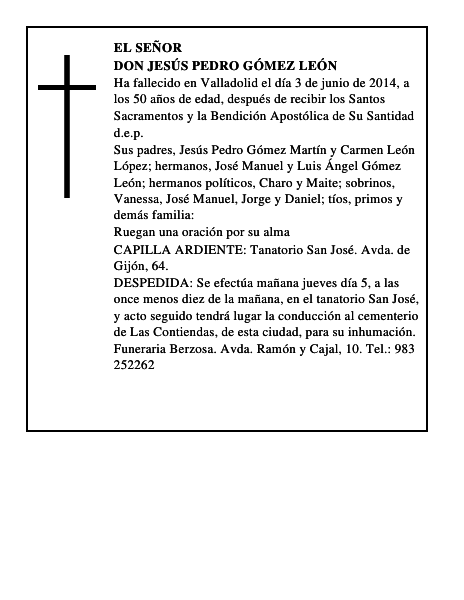 Don Jesús Pedro Gómez León