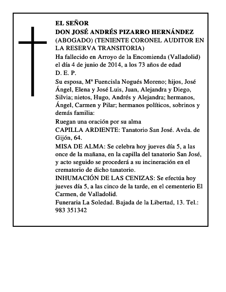 Don José Andrés Pizarro Hernández