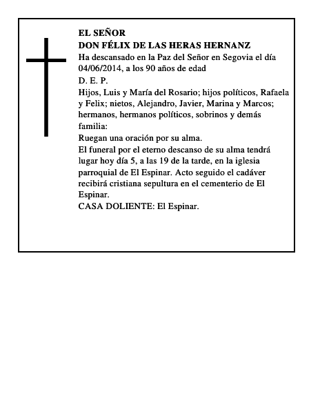 Don Félix de las Heras Hernanz