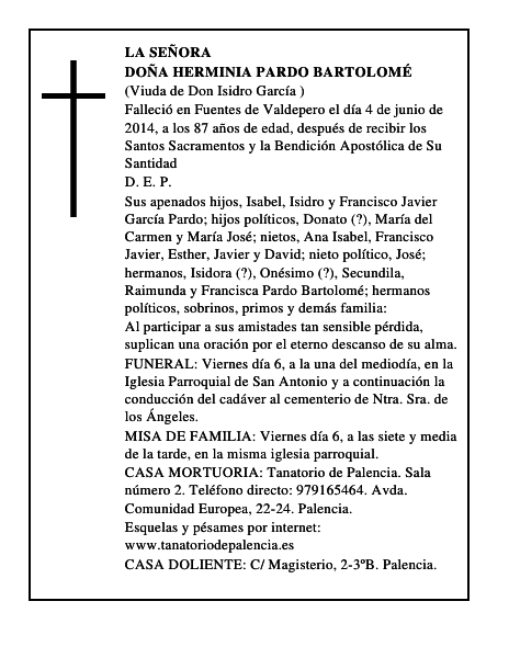 Doña Herminia Pardo Bartolomé