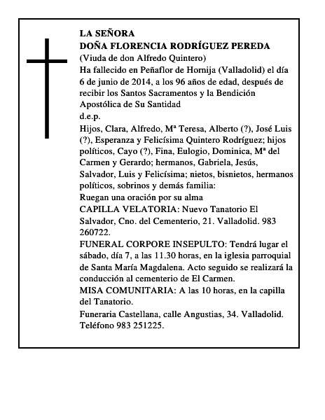 Doña Florencia Rodríguez Pereda