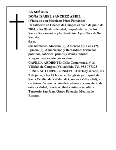 Doña Isabel Sánchez Abril