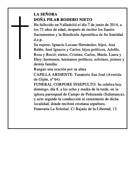 Doña Pilar Rodero Nieto