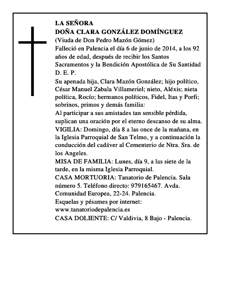 Doña Clara González Domínguez