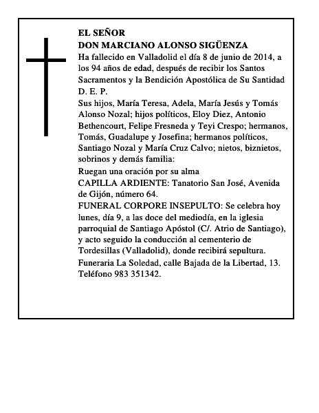 Don Marciano Alonso Sigüenza