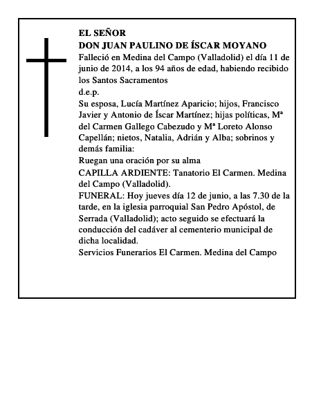 Don Juan Paulino de Íscar Moyano