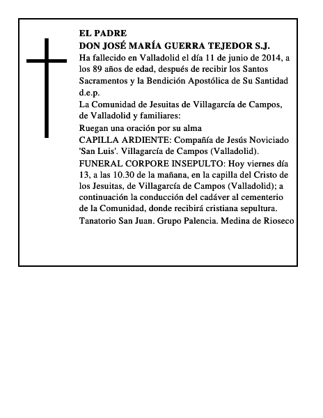 Don José María Guerra Tejedor S.J.