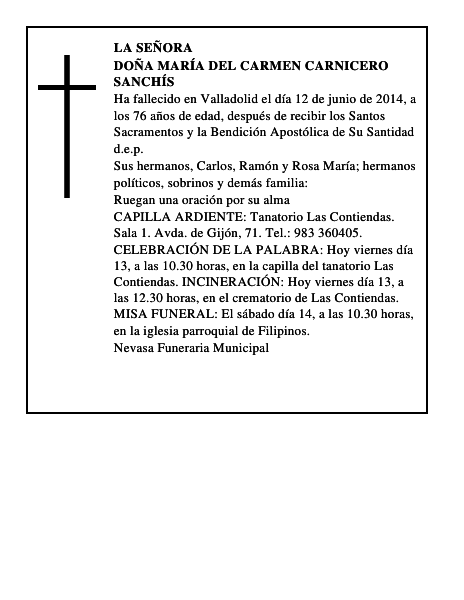 Doña María del Carmen Carnicero Sanchís