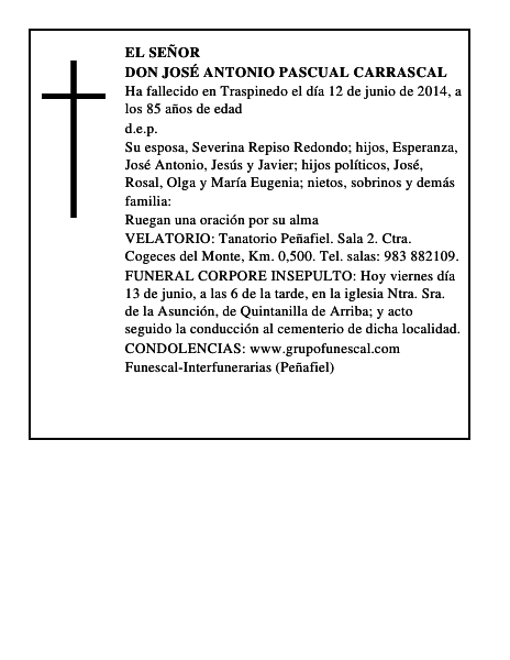 Don José Antonio Pascual Carrascal