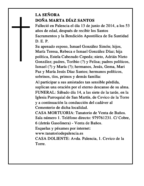 Doña Marta Díaz Santos