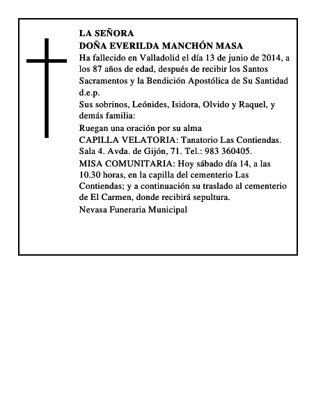 Doña Everilda Manchón Masa