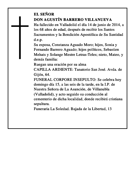 Don Agustín Barrero Villanueva