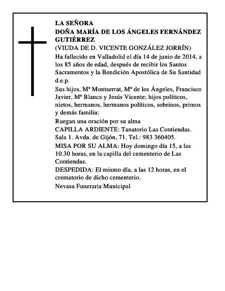 Doña María de los Ángeles Fernández Gutiérrez