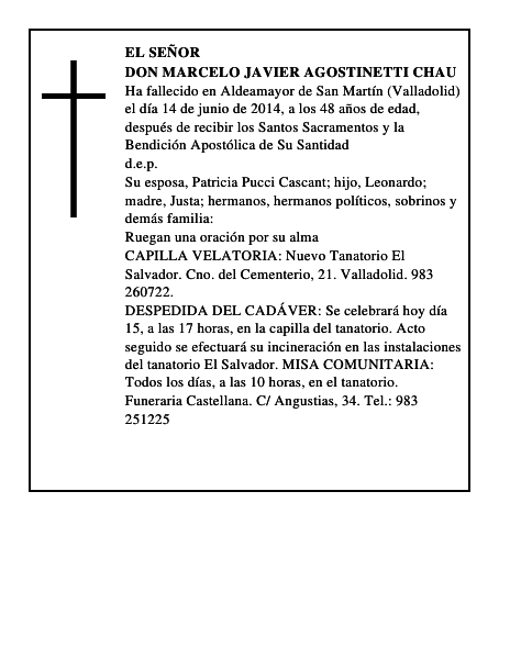 Don Marcelo Javier Agostinetti Chau