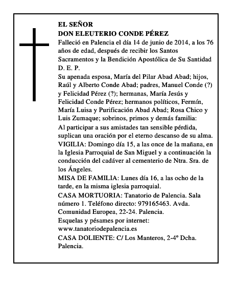 Don Eleuterio Conde Pérez
