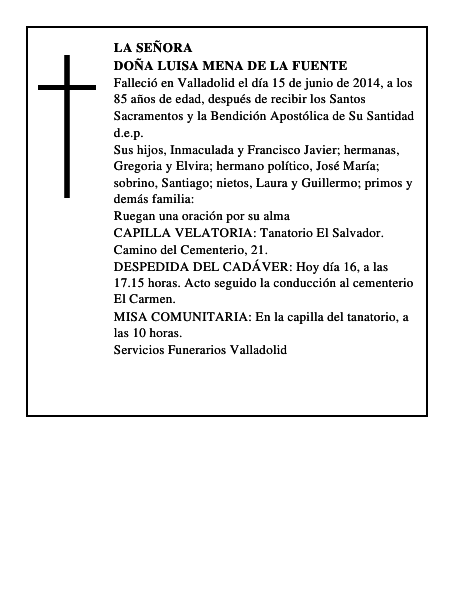 Doña Luisa Mena de la Fuente
