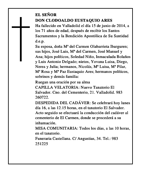 Don Clodoaldo Eustaquio Ares