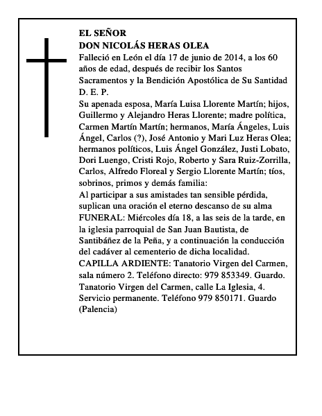 Don Nicolás Heras Olea
