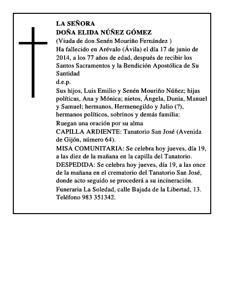 Doña Elida Núñez Gómez