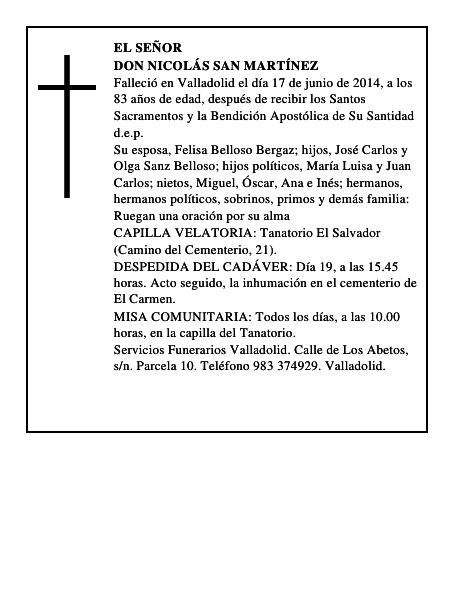 Don Nicolás San Martínez