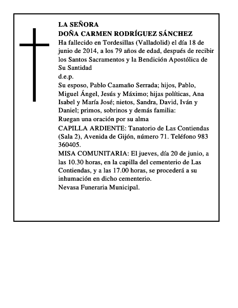 Doña Carmen Rodríguez Sánchez