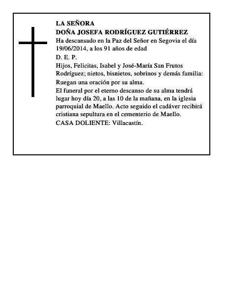 Doña Josefa Rodríguez Gutiérrez