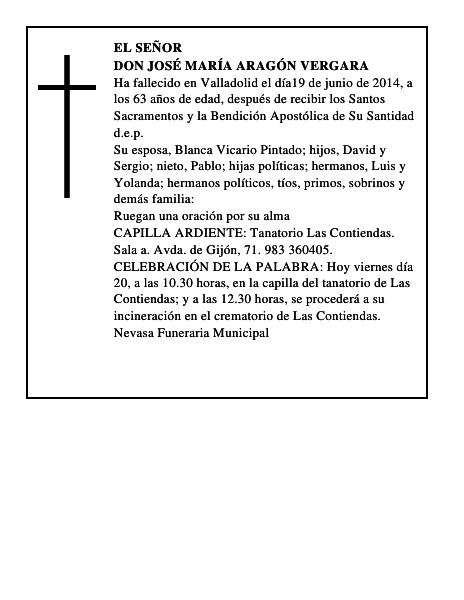 Don José María Aragón Vergara