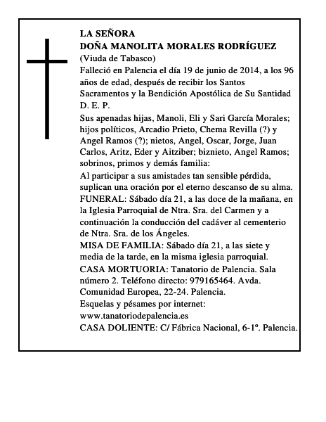 Doña Manolita Morales Rodríguez