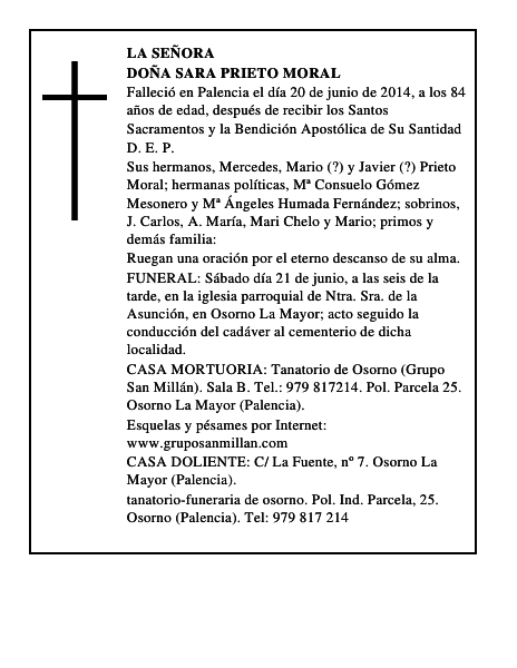 Doña Sara Prieto Moral