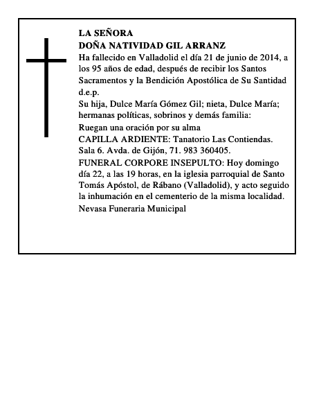 Doña Natividad Gil Arranz