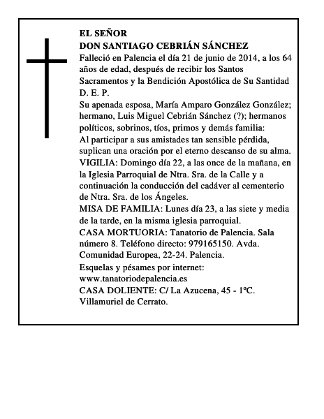 Don Santiago Cebrián Sánchez