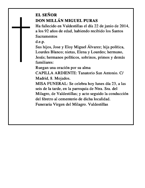 Don Millán Miguel Puras