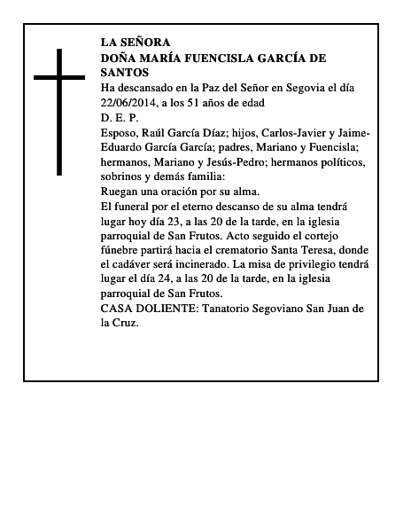 Doña María Fuencisla García de Santos