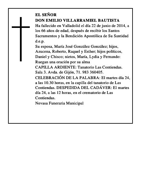 Don Emilio Villarramiel Bautista