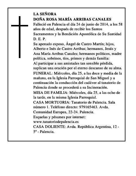 Doña Rosa María Arribas Canales