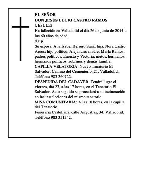 Don Jesús Lucio Castro Ramos