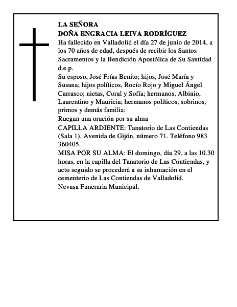 Doña Engracia Leiva Rodríguez